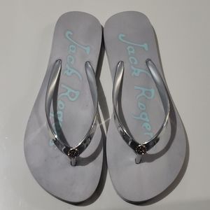 Jack Roger's Gray & Silver Flip-Flops Sz 6.5